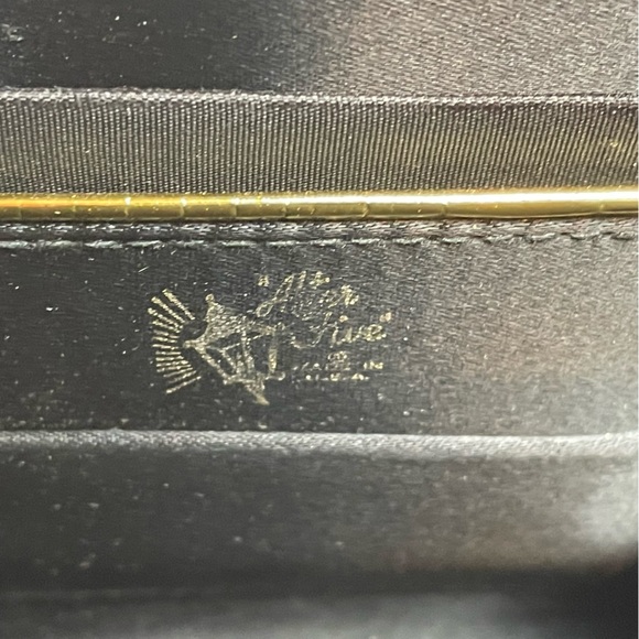 VINTAGE AFTER FIVE BY LAND M BLACK EVENING BAG PURSE Black Satin - Picture 5 of 10